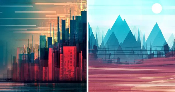 Geometric Cityscapes And Landscapes By Illustrator Scott Uminga