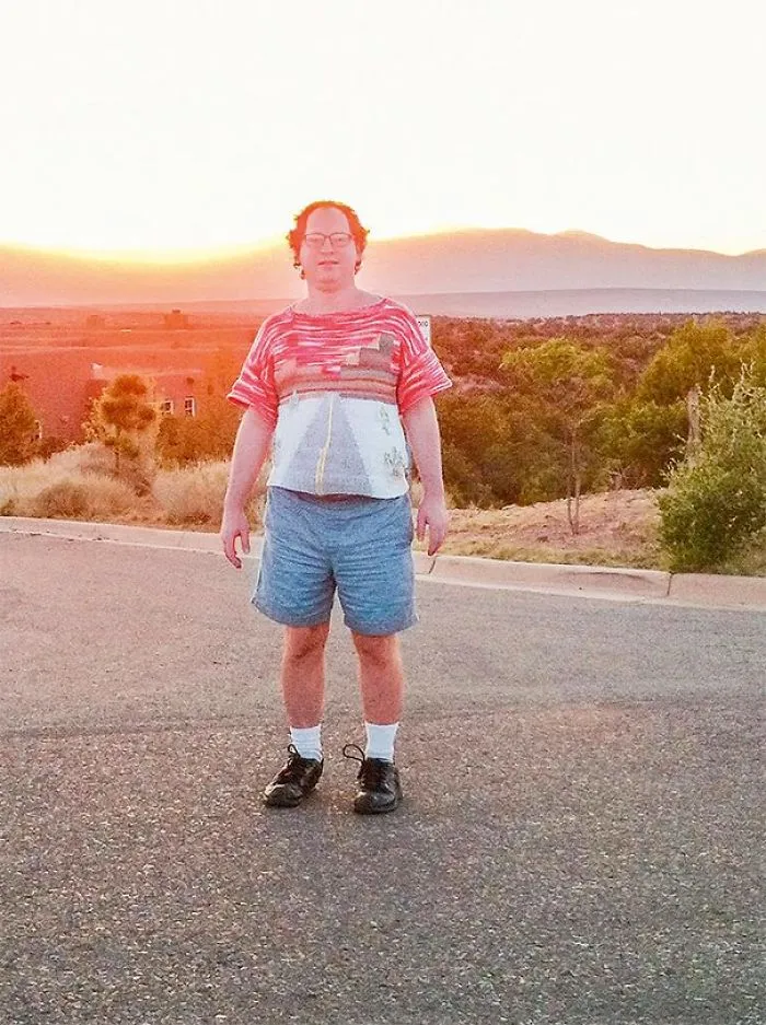 Guy Makes Sweaters Of Places And Then Photographs Himself In Those Places