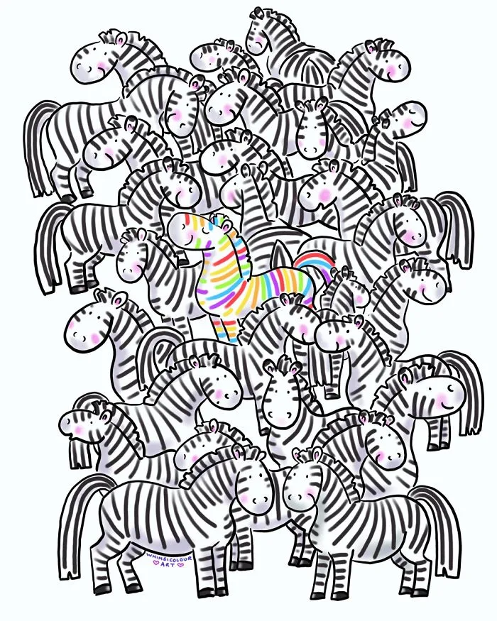 Stand Out From The Crowd - Rainbow Zebra