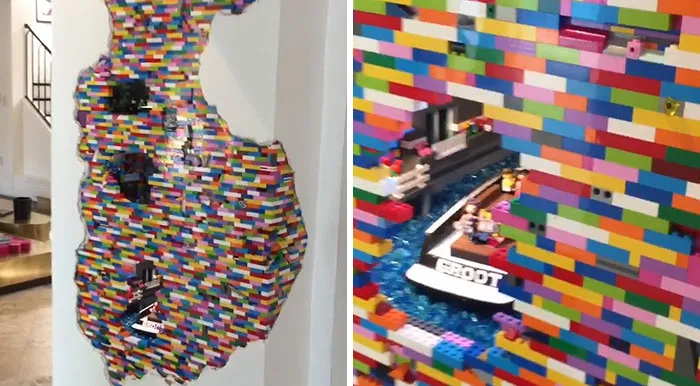Incredible Lego Wall Installation