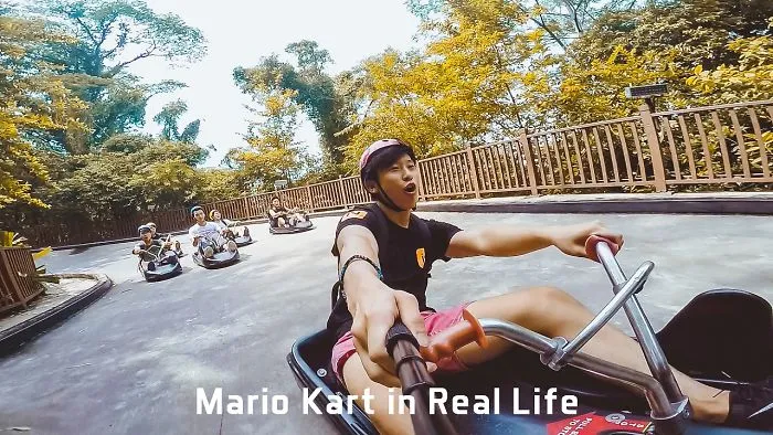 We Turned Our Luge Ride Into An Epic Mario Kart Battle!!!