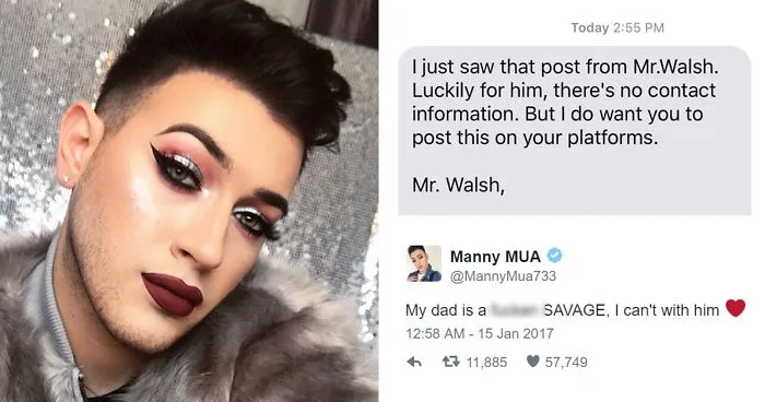 Father Of Maybelline's First Male Model Shuts Up Homophobic Asshole With Brilliant Response