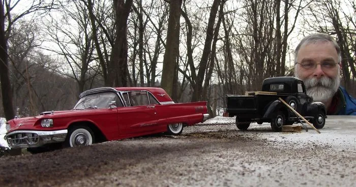 Artist Uses Miniature Car Models, Perspective And A $250 Camera To Create Realistic Historical Photos