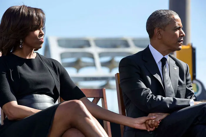 The Presidential Couple Holding Hands