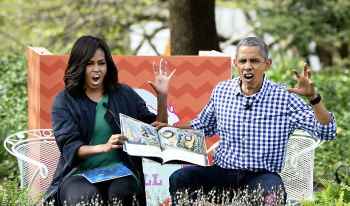 The Obama Couple Reading for Kids on Easter Egg Roll