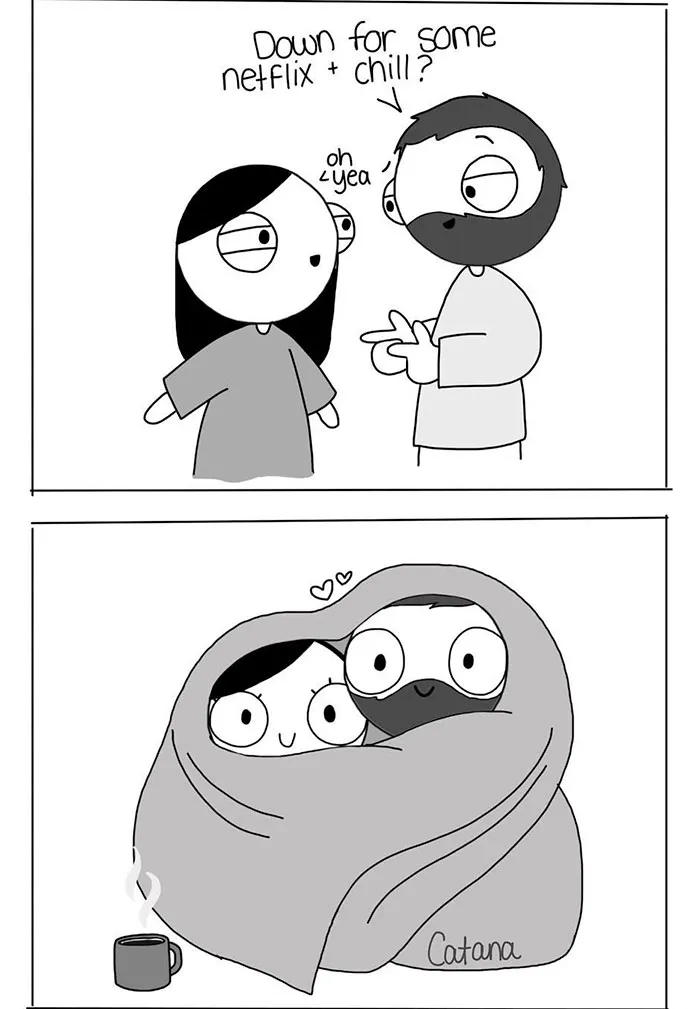 Girlfriend Secretly Illustrates Everyday Life With Her BF, He Uploads Comics Online And They Go Viral