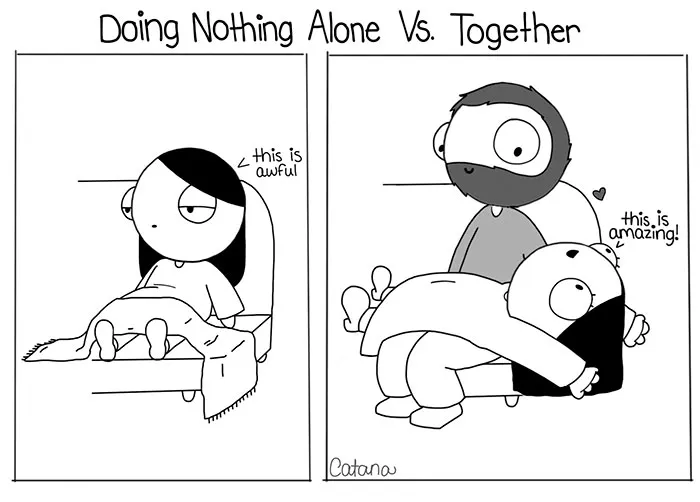 Girlfriend Secretly Illustrates Everyday Life With Her BF, He Uploads Comics Online And They Go Viral