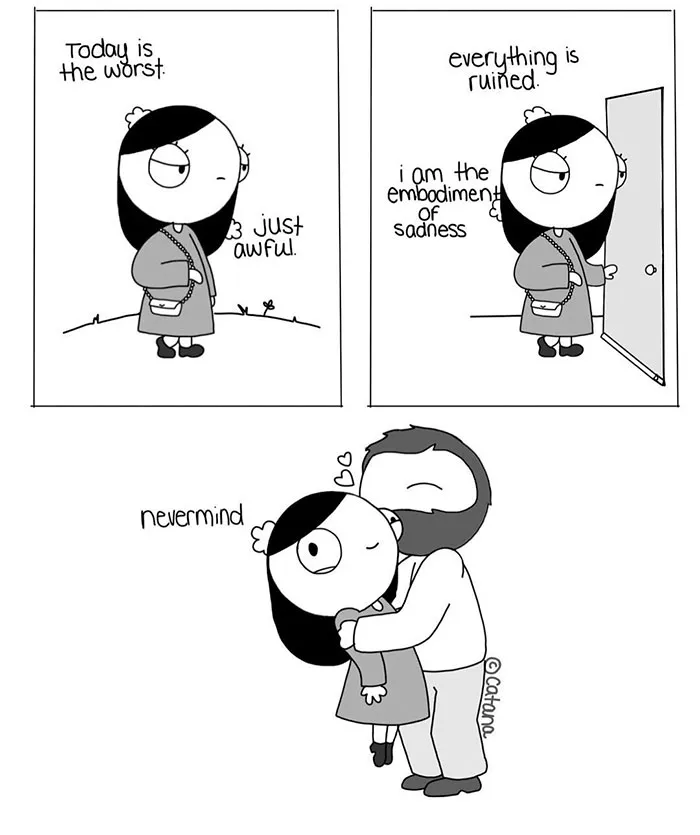 Girlfriend Secretly Illustrates Everyday Life With Her BF, He Uploads Comics Online And They Go Viral