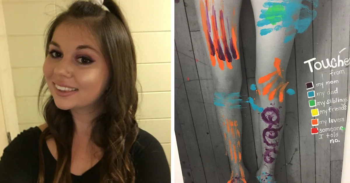 Esta chica de 19 años muestra las repercusiones de ser abusada sexualmente en una elocuente obra de arte (NSFW)