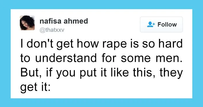 Woman Explains Difference Between Rape And Consent In 5 Tweets To Men Who Still Don't Get It