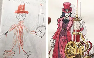 Dad Turns His Sons' Doodles Into Amazing Anime Characters