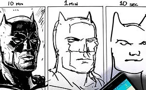 Speed Drawing Challenge Asks Artists To Sketch In 10 Mins, 1 Min, And 10 Secs