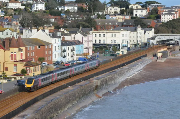 Extreme Water Train In Dawlish, England