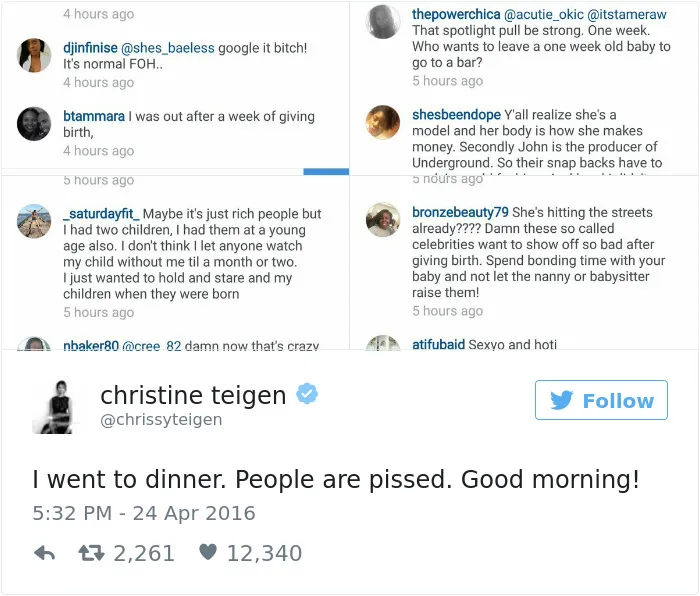 Christine Teigen Tweets