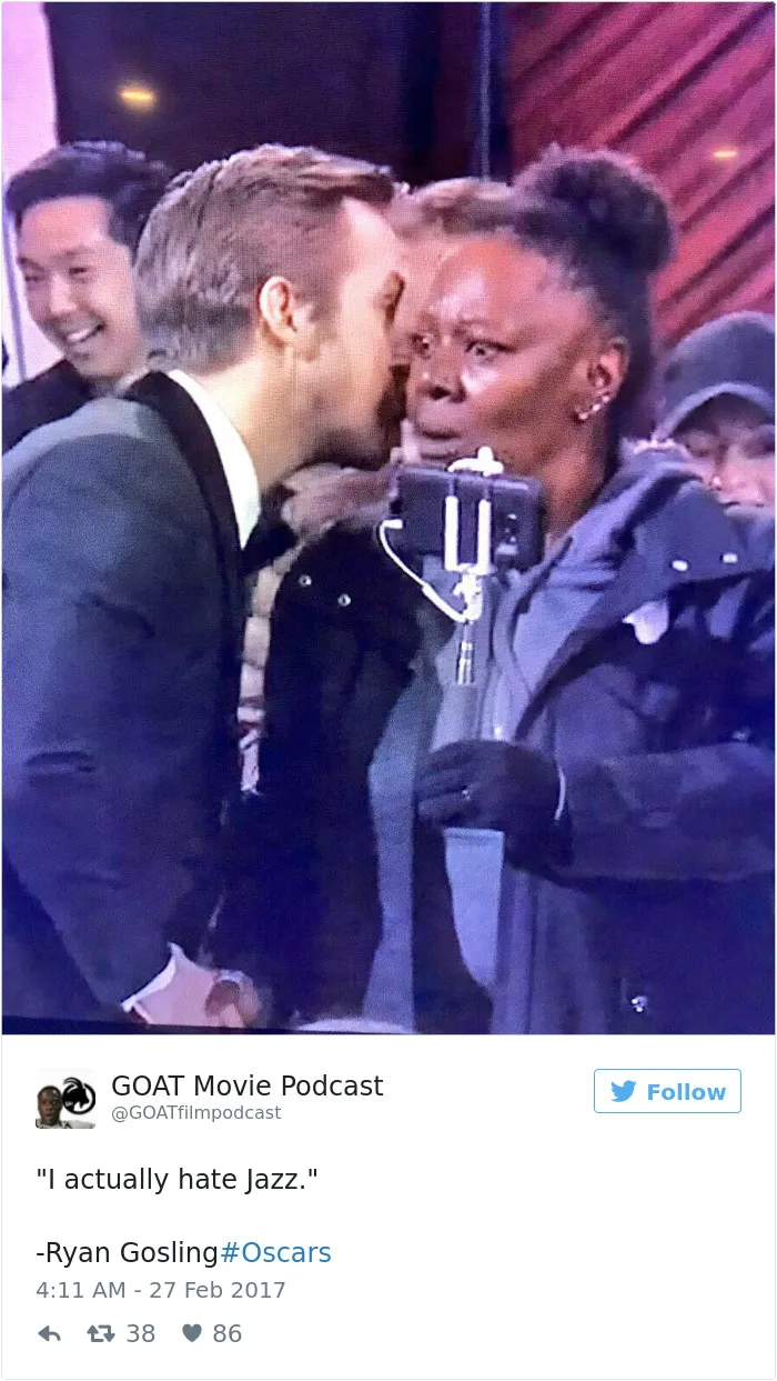 Ryan Gosling Whispering During Oscars Becomes A Meme, And Internet's Responses Are Hilarious