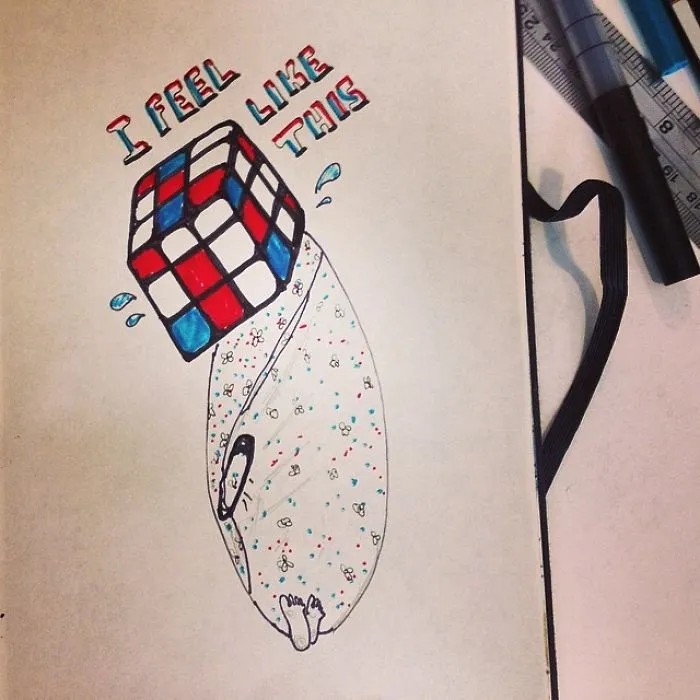 Series Of Offbeat Drawings That Interpret My Feelings