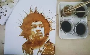I Paint My Favorite Artists Using Coffee