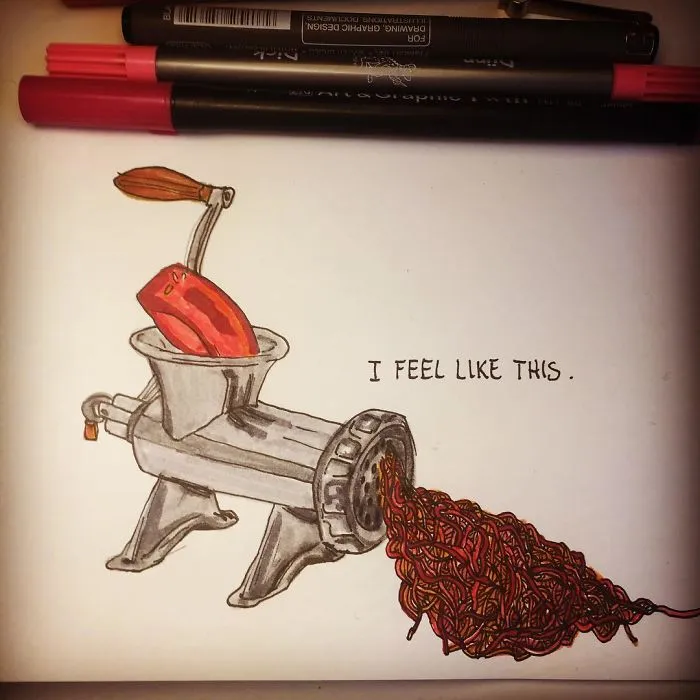 Series Of Offbeat Drawings That Interpret My Feelings