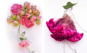 I Use Flowers & Veggies To Create Fashion Illustrations