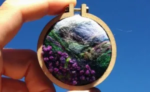 Wool Painting: My Needle Felted Landscapes In Mini Embroidery Hoops
