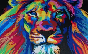 I Spent 85 Hours Using Tweezers And 45k Beads To Made A Lion Portrait