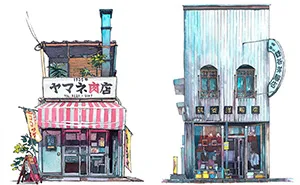 Tokyo Storefronts Captured In Watercolor By Polish Artist