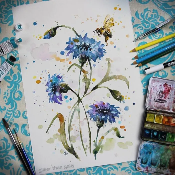 Nature-Inspired Watercolor Paintings By "Sillier Than Sally"
