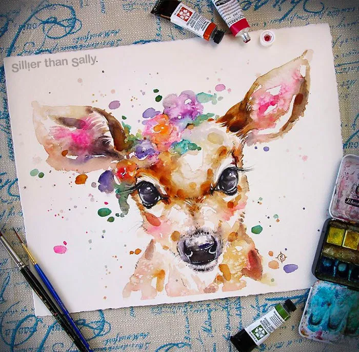 Nature-Inspired Watercolor Paintings By "Sillier Than Sally"