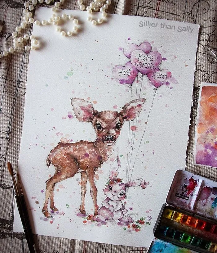 Nature-Inspired Watercolor Paintings By "Sillier Than Sally"
