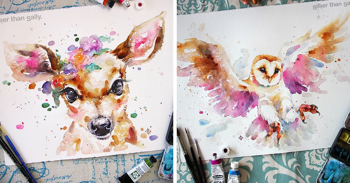 Acuarelas inspiradas en la naturaleza, por "Sillier than Sally"