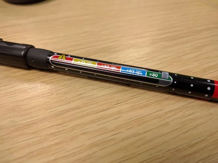 pen with gradation of how many pages it has left