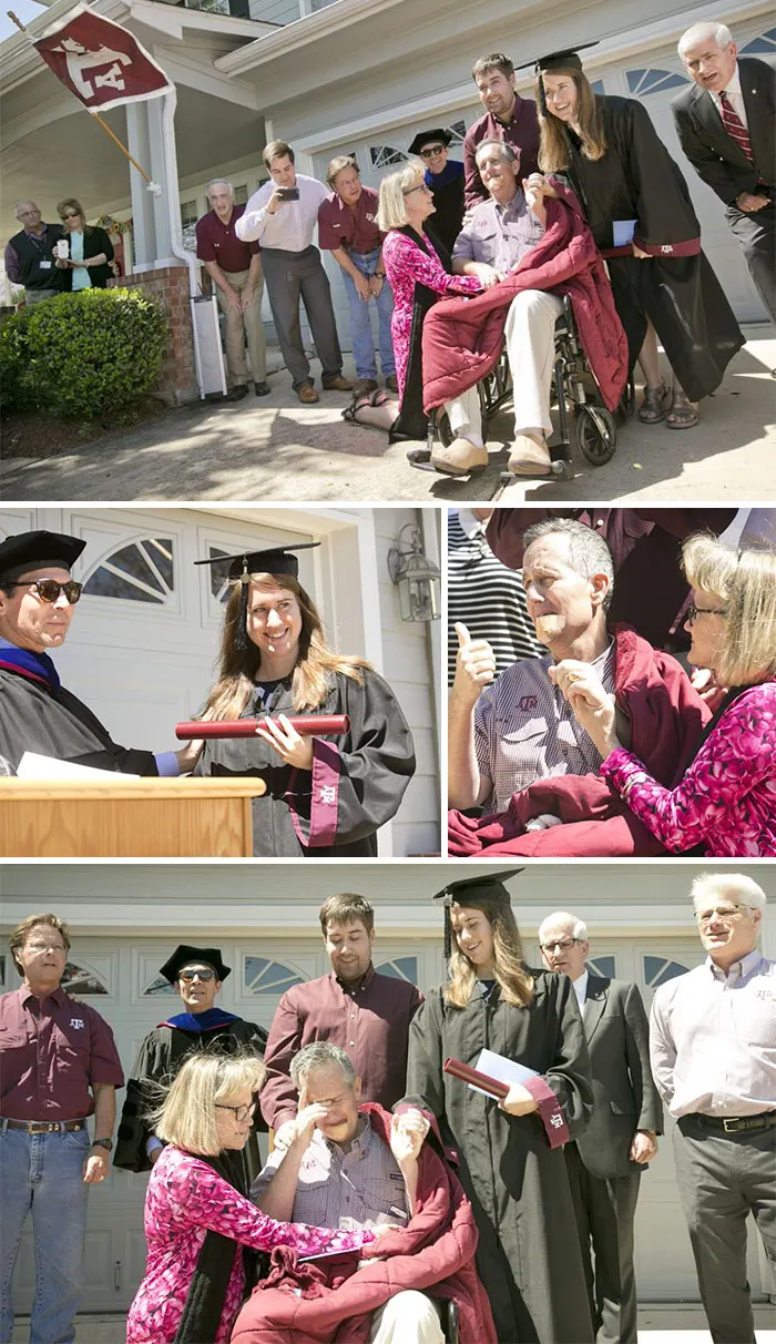 Father Dying Of Terminal Cancer Has Wish To See His Daughter Graduate From His Alma Matter Granted After Texas A&M Brings The Ceremony To Him