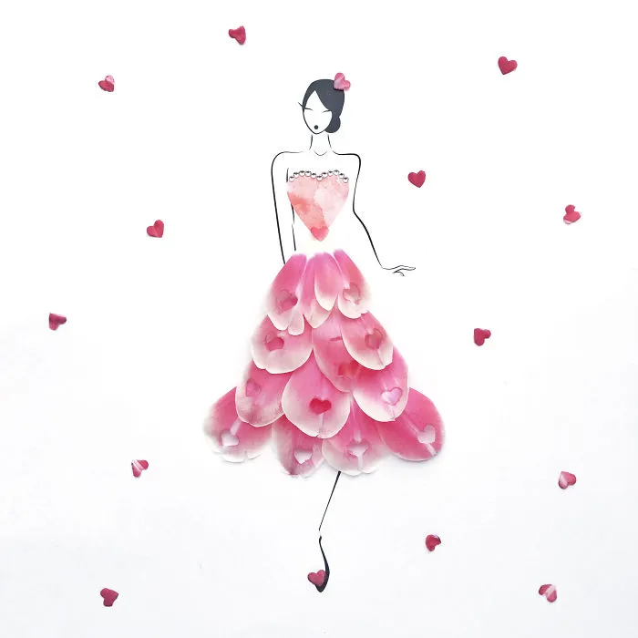 I Created A Fashionable Alter Ego For Myself Using A Pen And Some Flowers