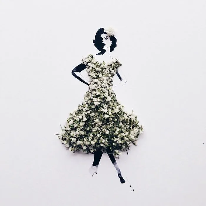 I Created A Fashionable Alter Ego For Myself Using A Pen And Some Flowers