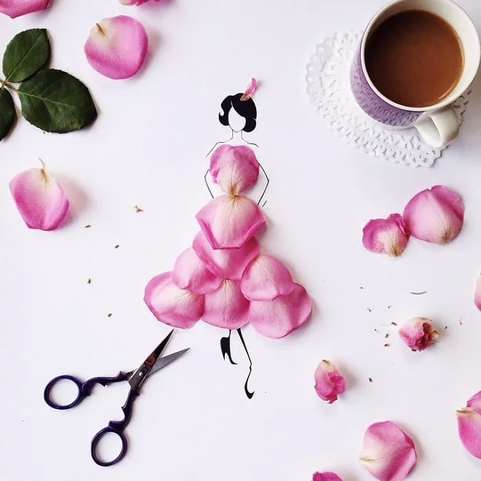 I Created A Fashionable Alter Ego For Myself Using A Pen And Some Flowers