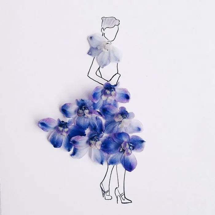 I Created A Fashionable Alter Ego For Myself Using A Pen And Some Flowers
