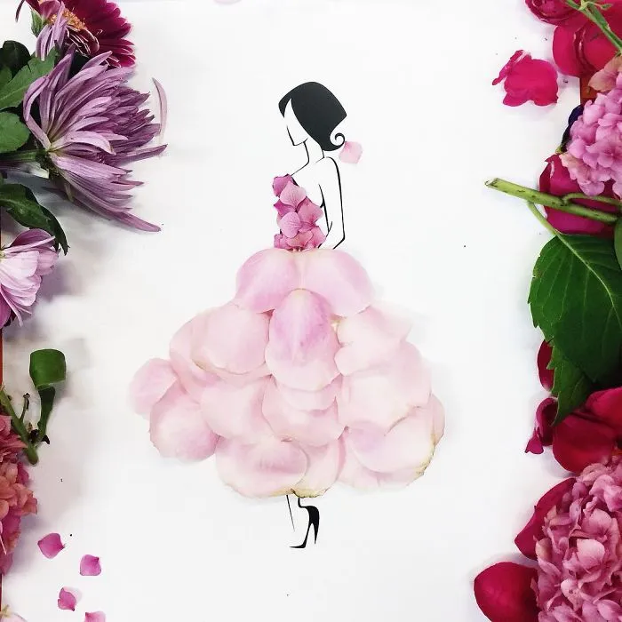 I Created A Fashionable Alter Ego For Myself Using A Pen And Some Flowers
