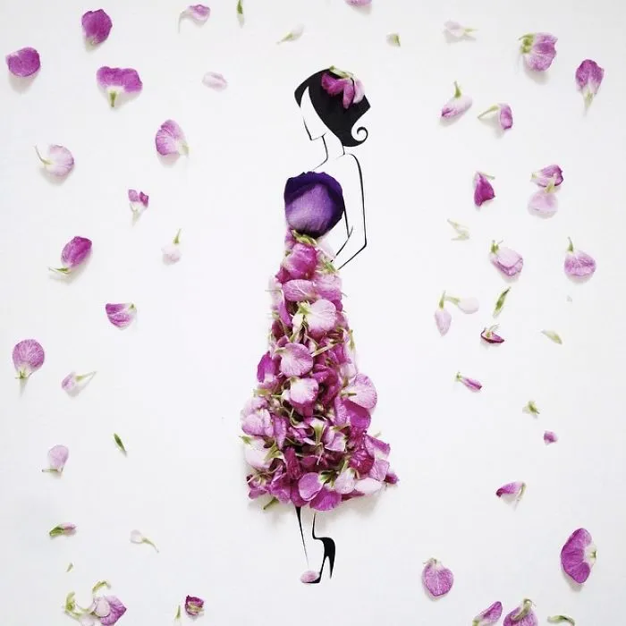 I Created A Fashionable Alter Ego For Myself Using A Pen And Some Flowers