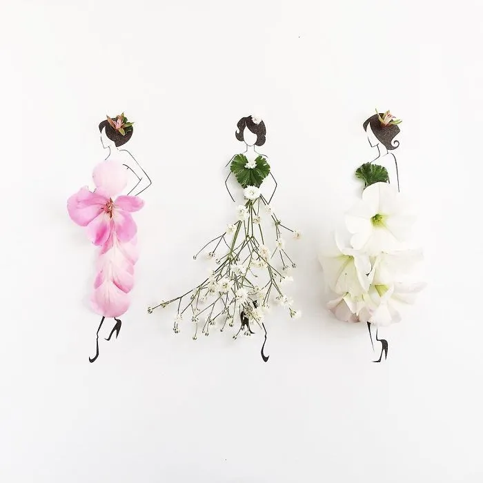 I Created A Fashionable Alter Ego For Myself Using A Pen And Some Flowers