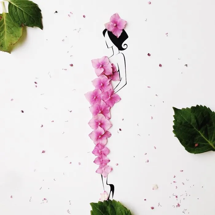 I Created A Fashionable Alter Ego For Myself Using A Pen And Some Flowers