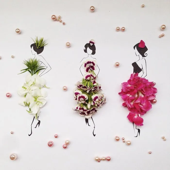 I Created A Fashionable Alter Ego For Myself Using A Pen And Some Flowers