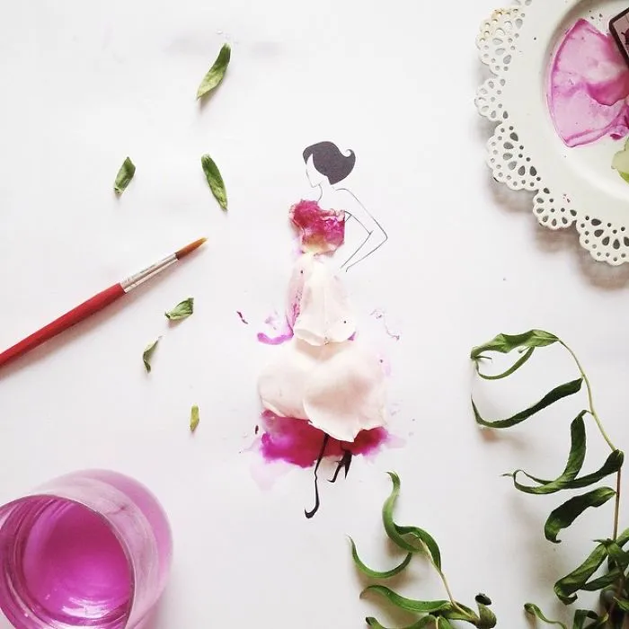 I Created A Fashionable Alter Ego For Myself Using A Pen And Some Flowers