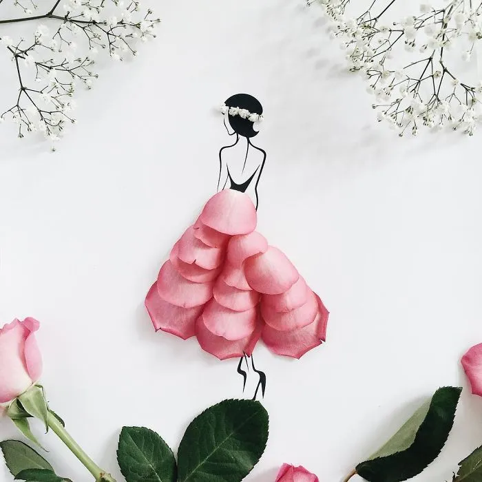 I Created A Fashionable Alter Ego For Myself Using A Pen And Some Flowers