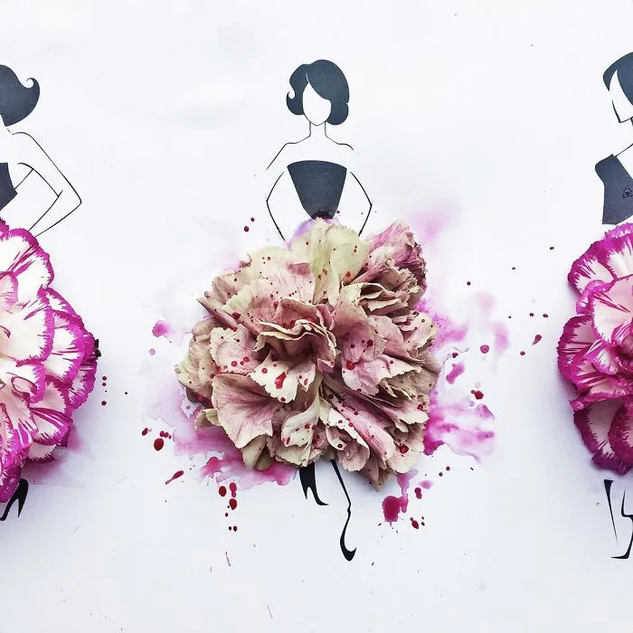 I Created A Fashionable Alter Ego For Myself Using A Pen And Some Flowers