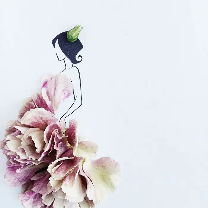 I Created A Fashionable Alter Ego For Myself Using A Pen And Some Flowers