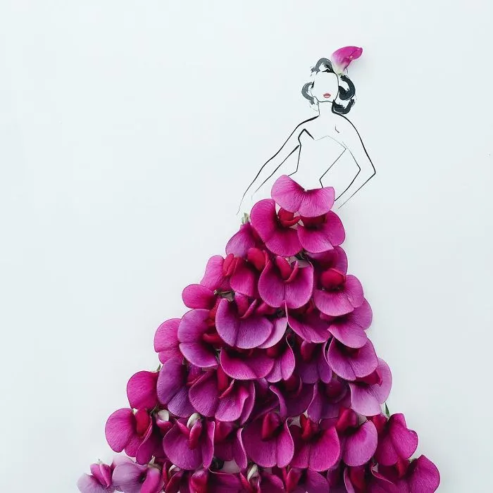 I Created A Fashionable Alter Ego For Myself Using A Pen And Some Flowers