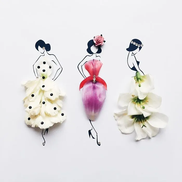 I Created A Fashionable Alter Ego For Myself Using A Pen And Some Flowers