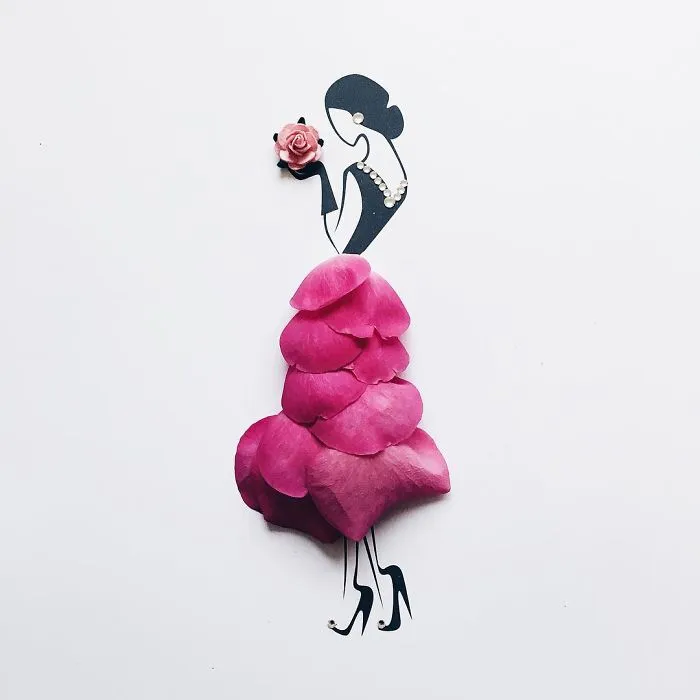 I Created A Fashionable Alter Ego For Myself Using A Pen And Some Flowers