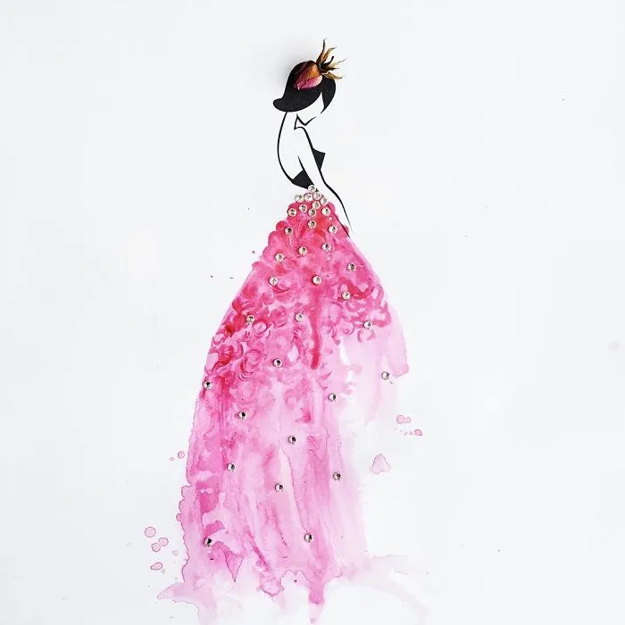 I Created A Fashionable Alter Ego For Myself Using A Pen And Some Flowers