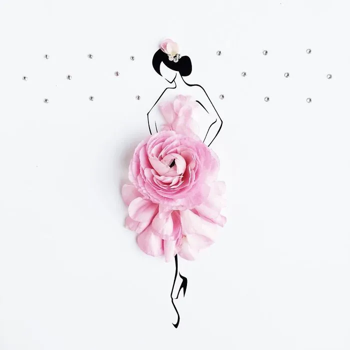 I Created A Fashionable Alter Ego For Myself Using A Pen And Some Flowers